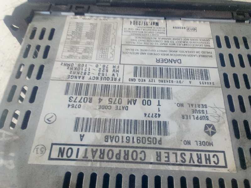 SISTEMA AUDIO / RADIO CD CHRYSLER VOYAGER (RG) 2.4 SE