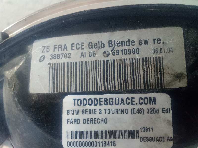 FARO DERECHO BMW SERIE 3 TOURING (E46) 320d Edition Advance   |   03.03 - ...