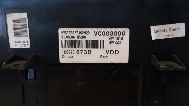 CUADRO INSTRUMENTOS VOLKSWAGEN GOLF V BERLINA (1K1) Highline   |   10.03 - 12.08