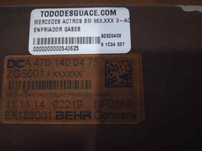 ENFRIADOR GASES MERCEDES ACTROS BM 963.XXX 3-ACHSER 25XX 6x2 OM470 Fahrgestell L BigSpace   |   06.12 - 12.19