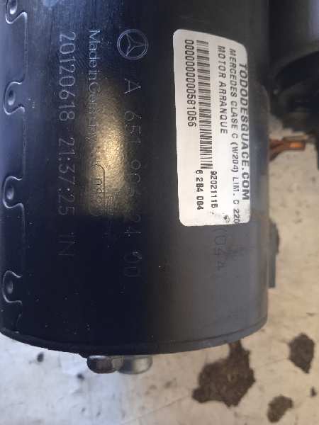 MOTOR ARRANQUE MERCEDES CLASE C (W204) LIM. C 220 CDI BlueEfficiency (204.002)   |   01.11 - 12.14