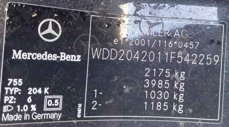 MERCEDES CLASE C (W204) FAMILIAR C 200 T CDI BlueEfficiency (204.201)   |   12.09 - 12.11