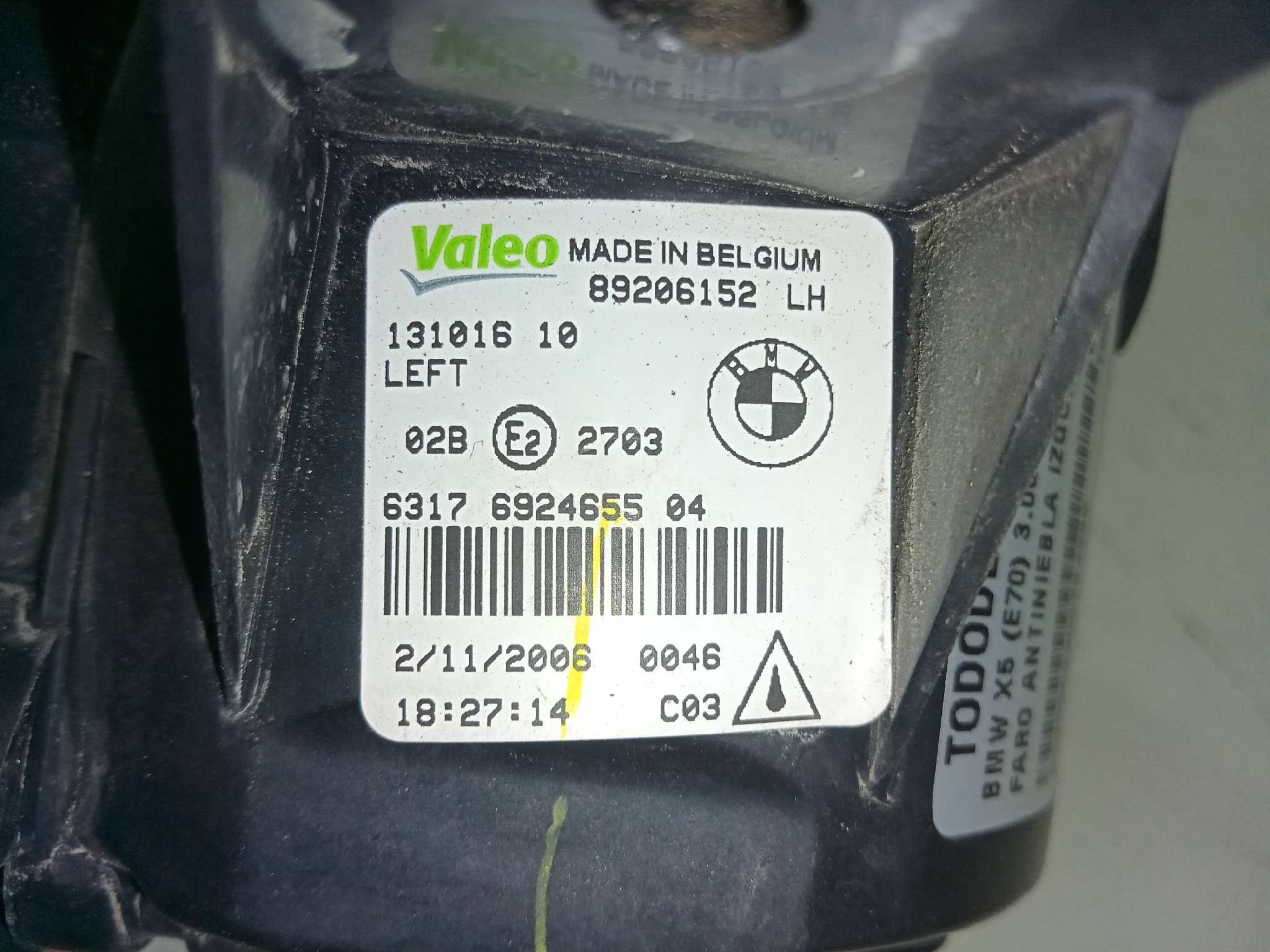FARO ANTINIEBLA IZQUIERDO BMW X5 (E70) 3.0d   |   10.06 - 12.08