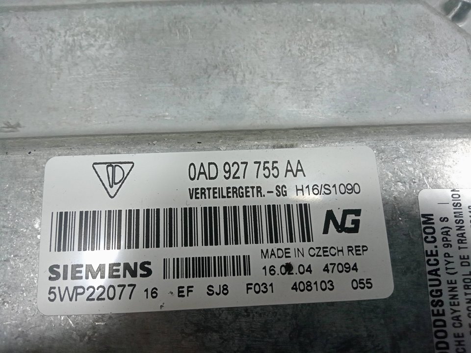 UNIDAD DE CONTROL DE TRANSMISION PORSCHE CAYENNE (TYP 9PA) S   |   08.02 - 12.07