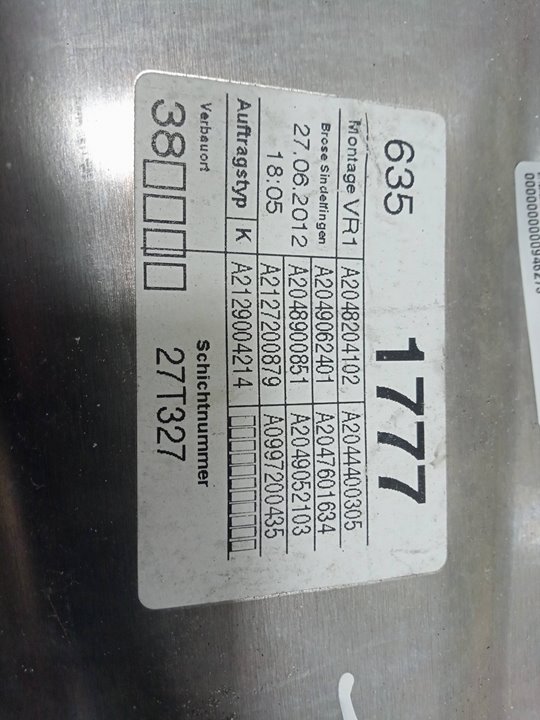 ELEVALUNAS DELANTERO DERECHO MERCEDES CLASE C (W204) LIM. C 220 CDI BlueEfficiency (204.002)   |   01.11 - 12.14
