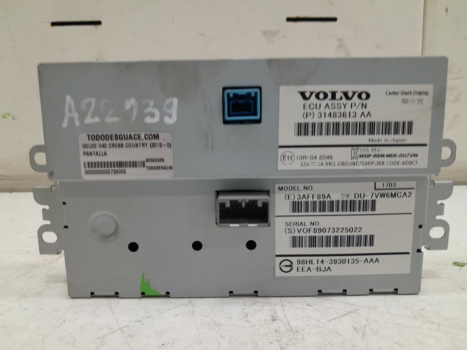 PANTALLA VOLVO V40 CROSS COUNTRY (2012-0) Basis
