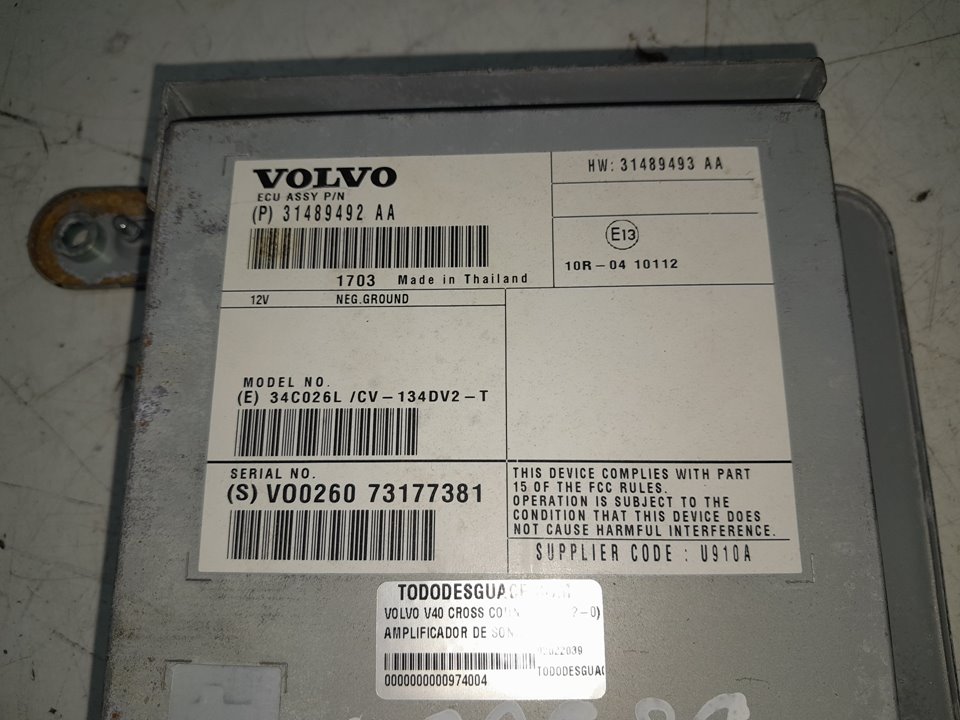 AMPLIFICADOR DE SONIDO VOLVO V40 CROSS COUNTRY (2012-0) Basis