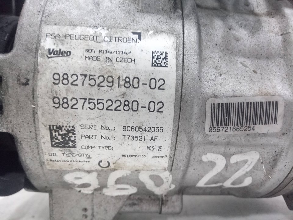 COMPRESOR AIRE ACONDICIONADO PEUGEOT 308 Active   |   06.14 - 12.20
