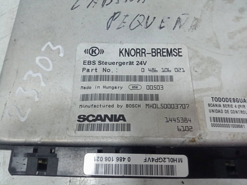UNIDAD DE CONTROL DE FRENOS EBS SCANIA SERIE 4 (P/R 164 C) 15.6 Diesel
