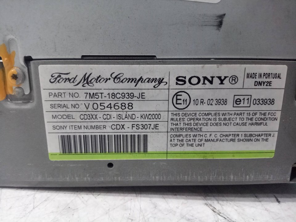 SISTEMA AUDIO / RADIO CD FORD FOCUS BERLINA (CAP) Ghia   |   01.05 - 12.07