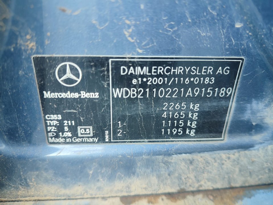 MERCEDES-BENZ CLASE E (W211) BERLINA E 320 CDI (211.022) Motor 3,0 Ltr. - 165 kW CDI CAT