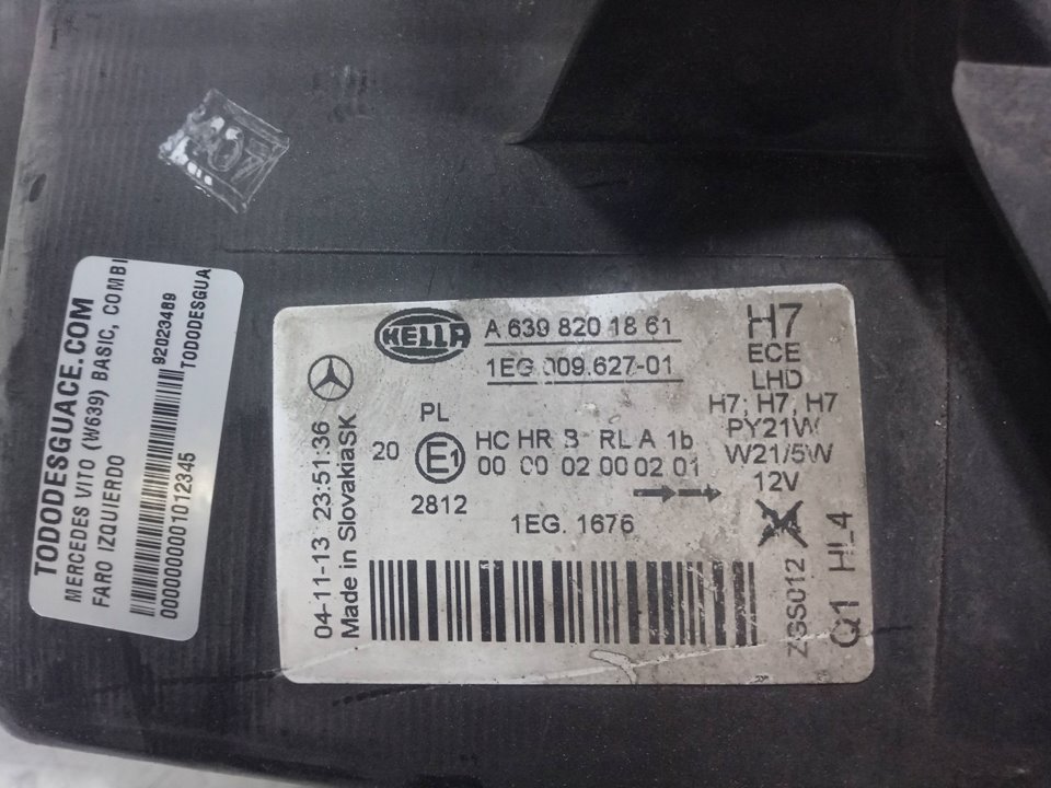 FARO IZQUIERDO MERCEDES-BENZ VITO (W639) BASIC, COMBI 115  CDI  Compacto  (639.601)