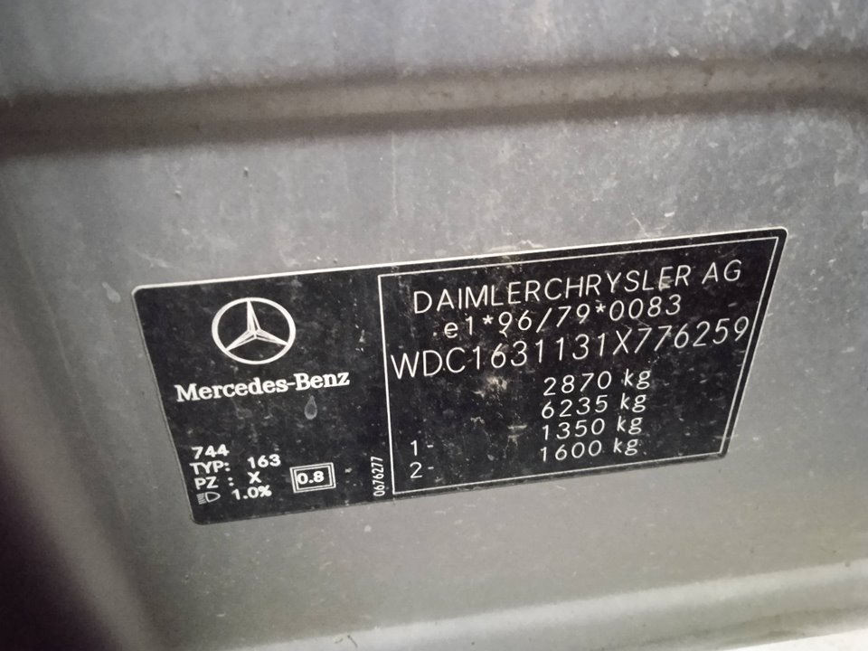 MERCEDES-BENZ CLASE M (W163) 270 CDI (163.113) Motor 2,7 Ltr. - 120 kW CDI 20V CAT