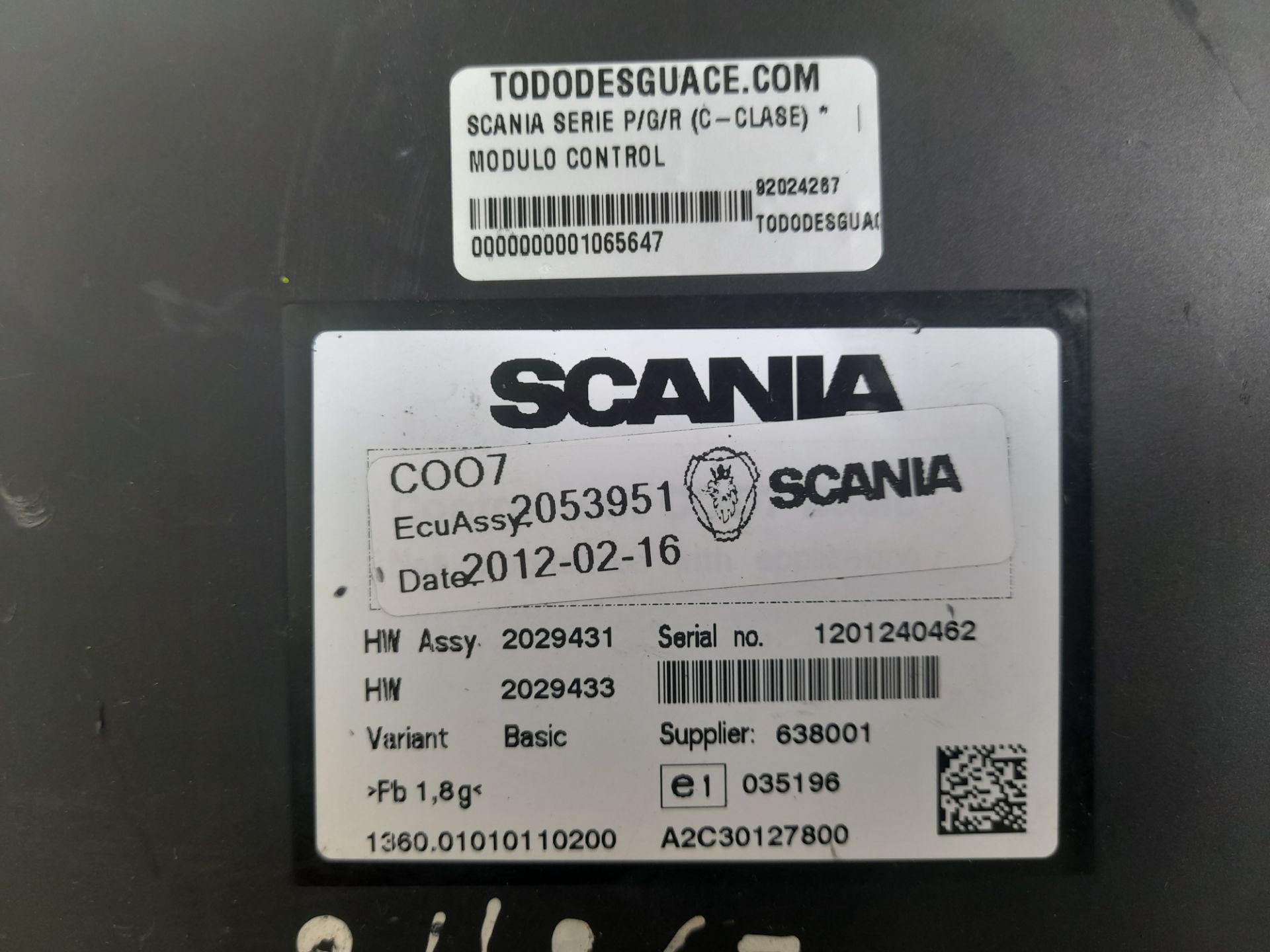MODULO CONTROL SCANIA SERIE P/G/R (C-CLASE) *