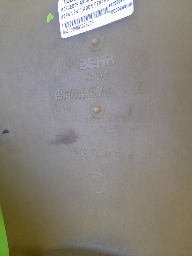 ASPA VENTILADOR CENTRIFUGO MERCEDES AXOR 2 - EJES SERIE / BM 944 1840  4X2   OM 457 LA L (Largo)   |   08.01 - 12.06