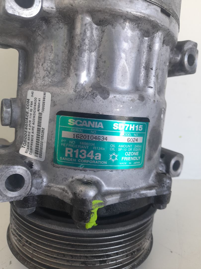 COMPRESOR AIRE ACONDICIONADO SCANIA SERIE 4 (P/R 114 G) FSA   340 (4X2)  E2/E3 Largo CP 19 B