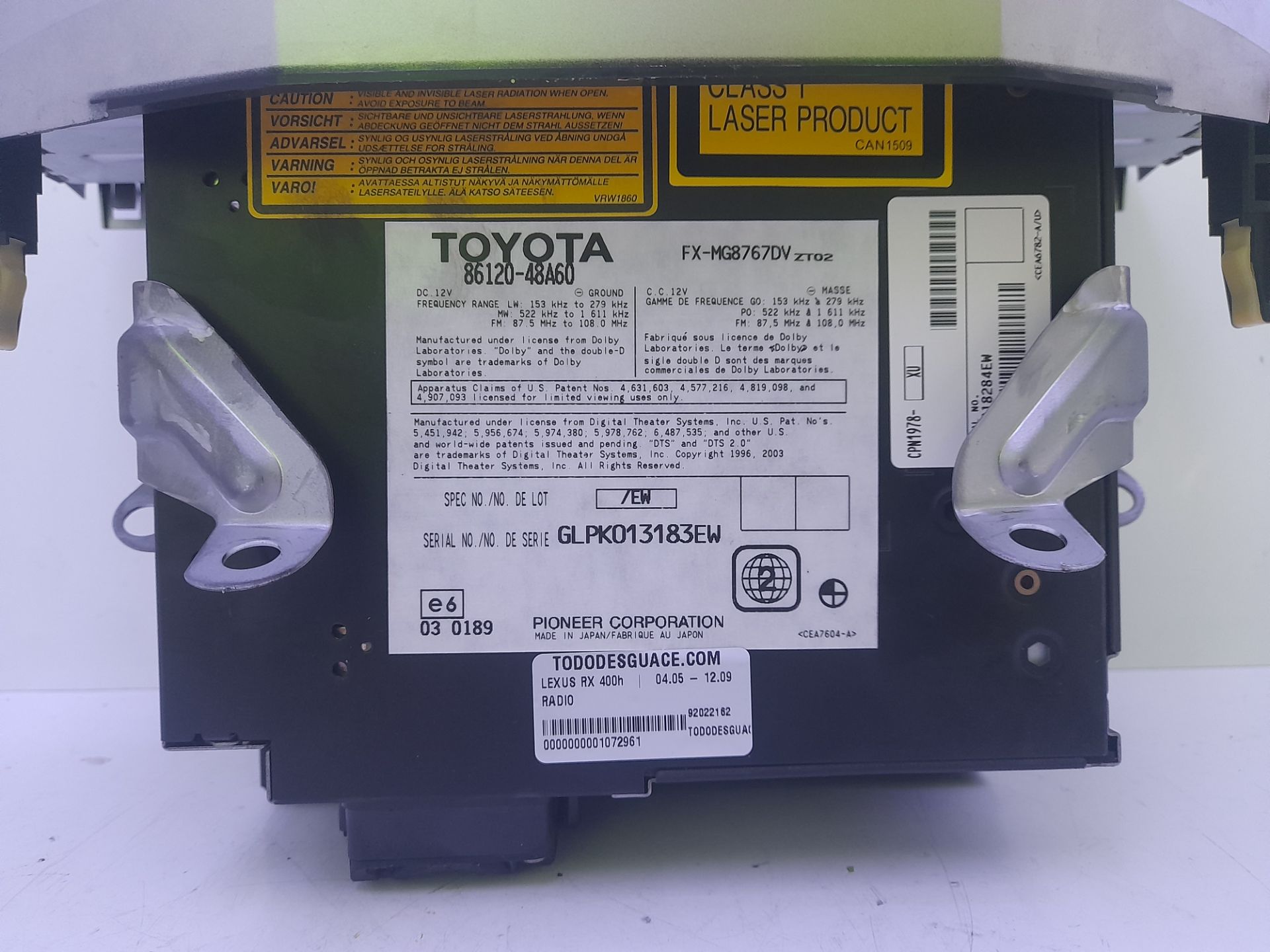 RADIO LEXUS RX 400h   |   04.05 - 12.09