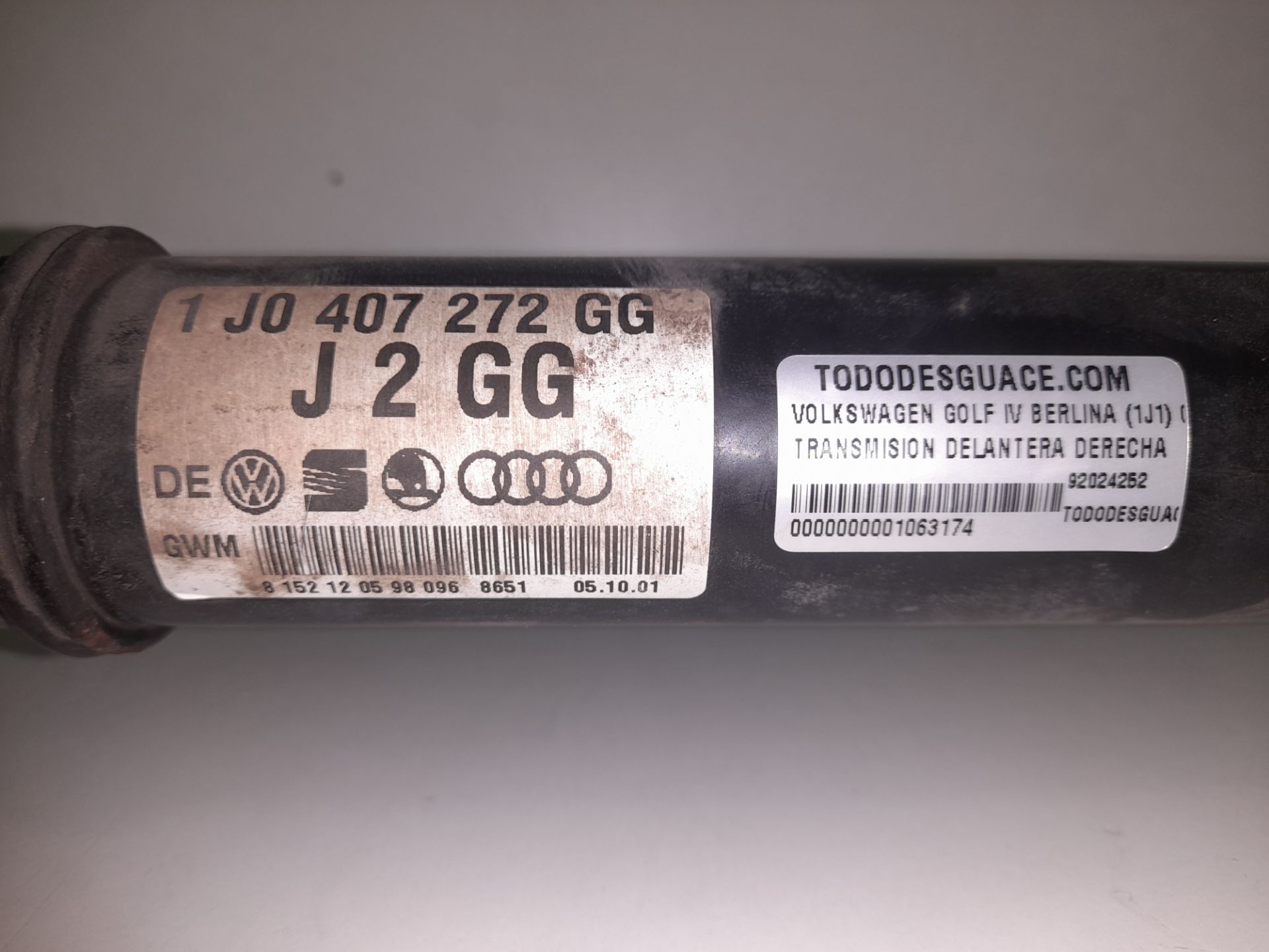 TRANSMISION DELANTERA DERECHA VOLKSWAGEN GOLF IV BERLINA (1J1) Conceptline