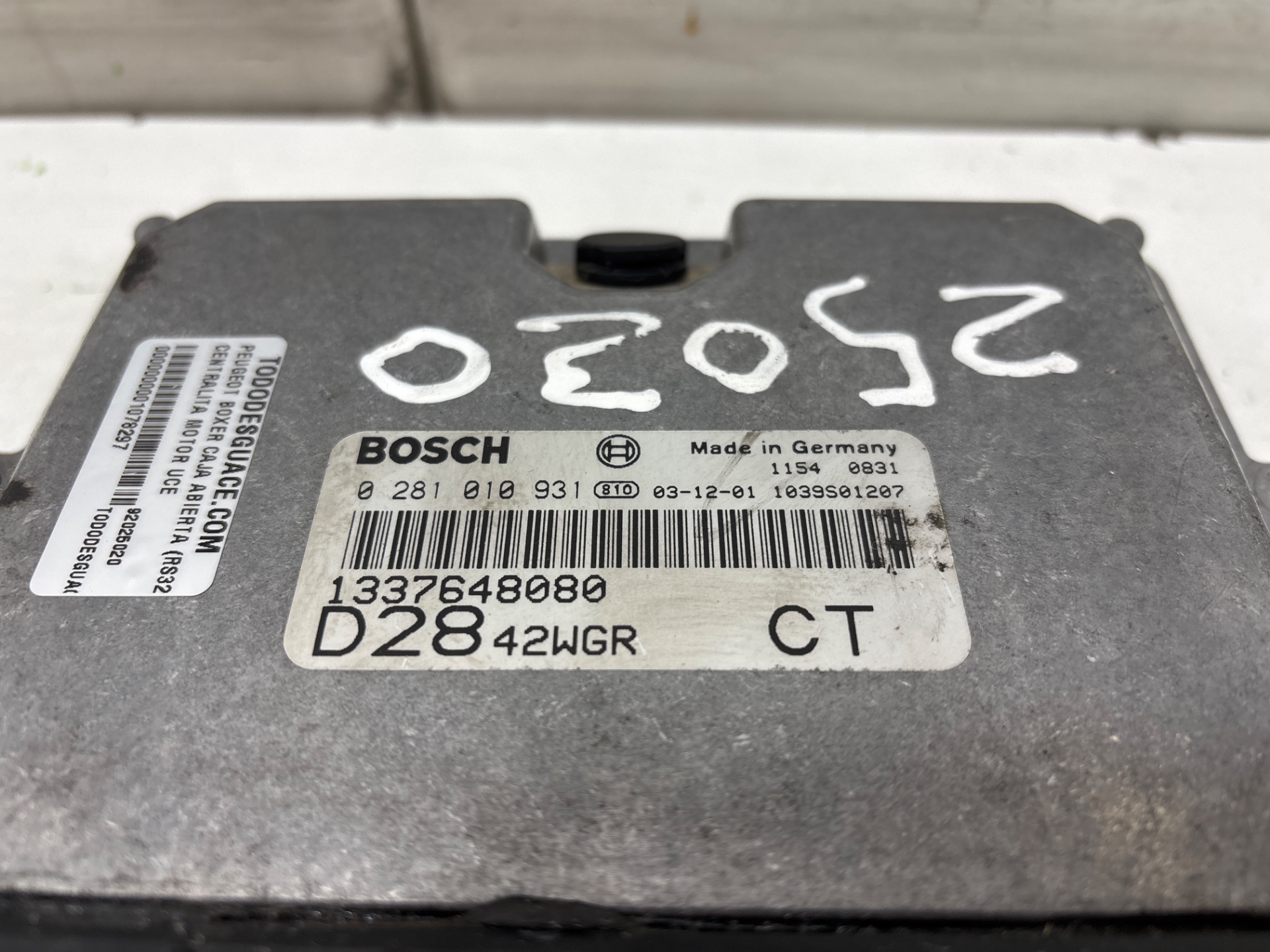 CENTRALITA MOTOR UCE PEUGEOT BOXER CAJA ABIERTA (RS3200)(330/350)('02->) 330 M  TD   (1400)