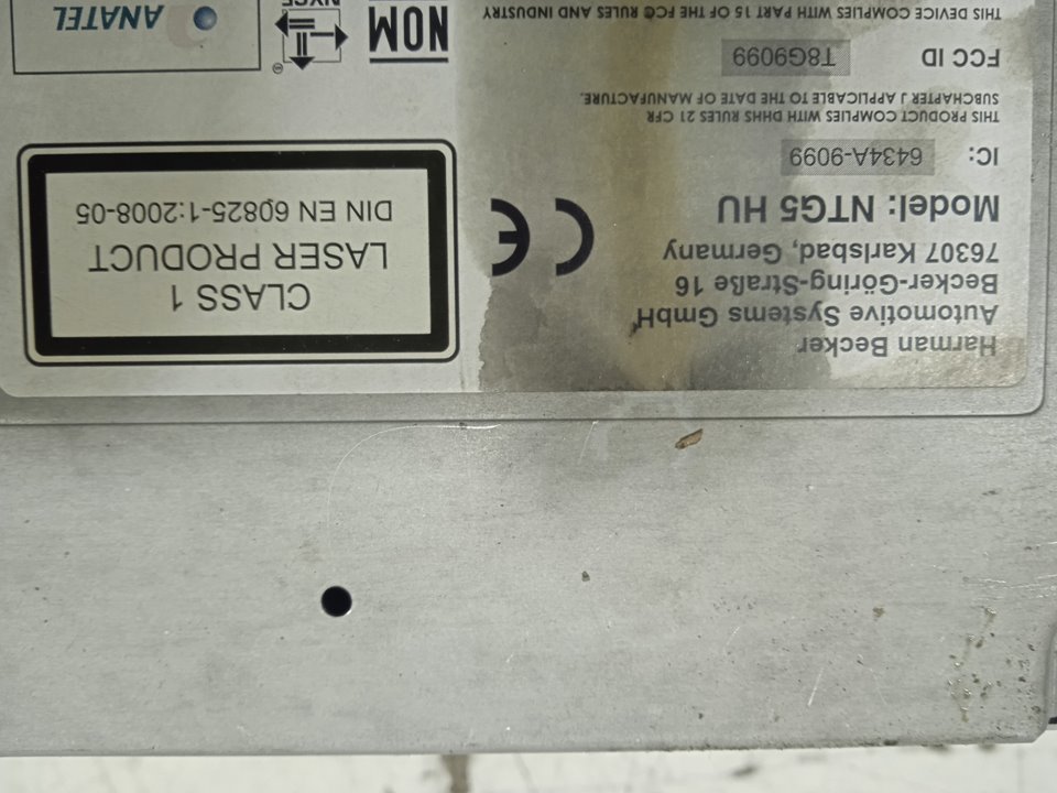SISTEMA AUDIO / RADIO CD MERCEDES-BENZ CLASE C (W205) LIM. C 200 d 7G-Tronic Plus (205.007)