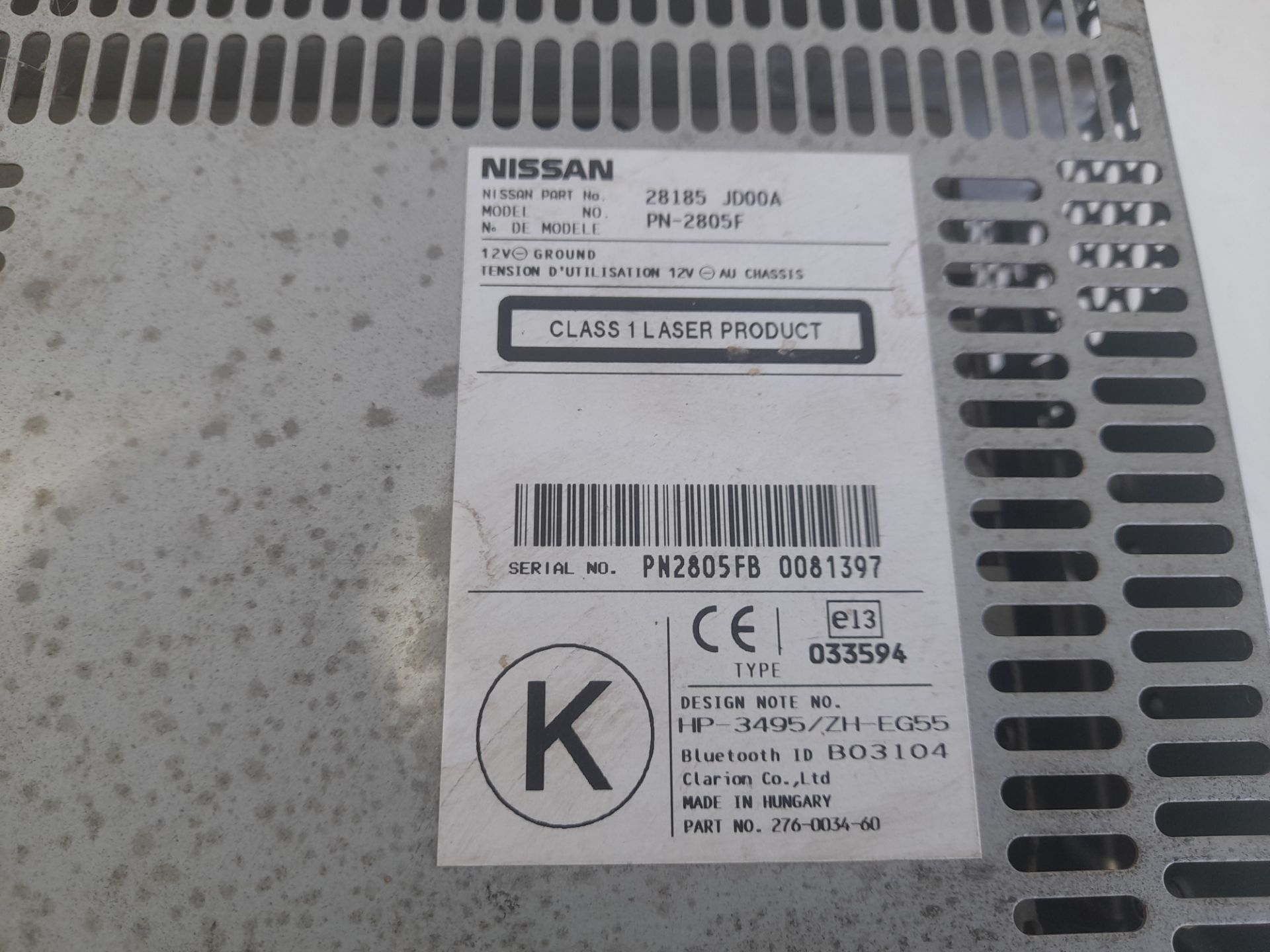 SISTEMA AUDIO / RADIO CD NISSAN QASHQAI (J10) Acenta   |   01.07 - 12.14
