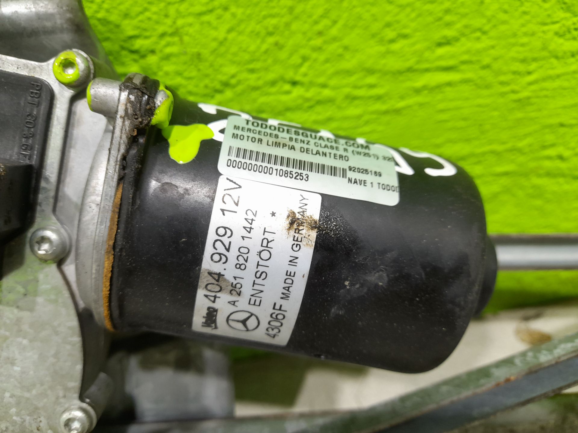 MOTOR LIMPIA DELANTERO MERCEDES-BENZ CLASE R (W251) 320 CDI (251.022)