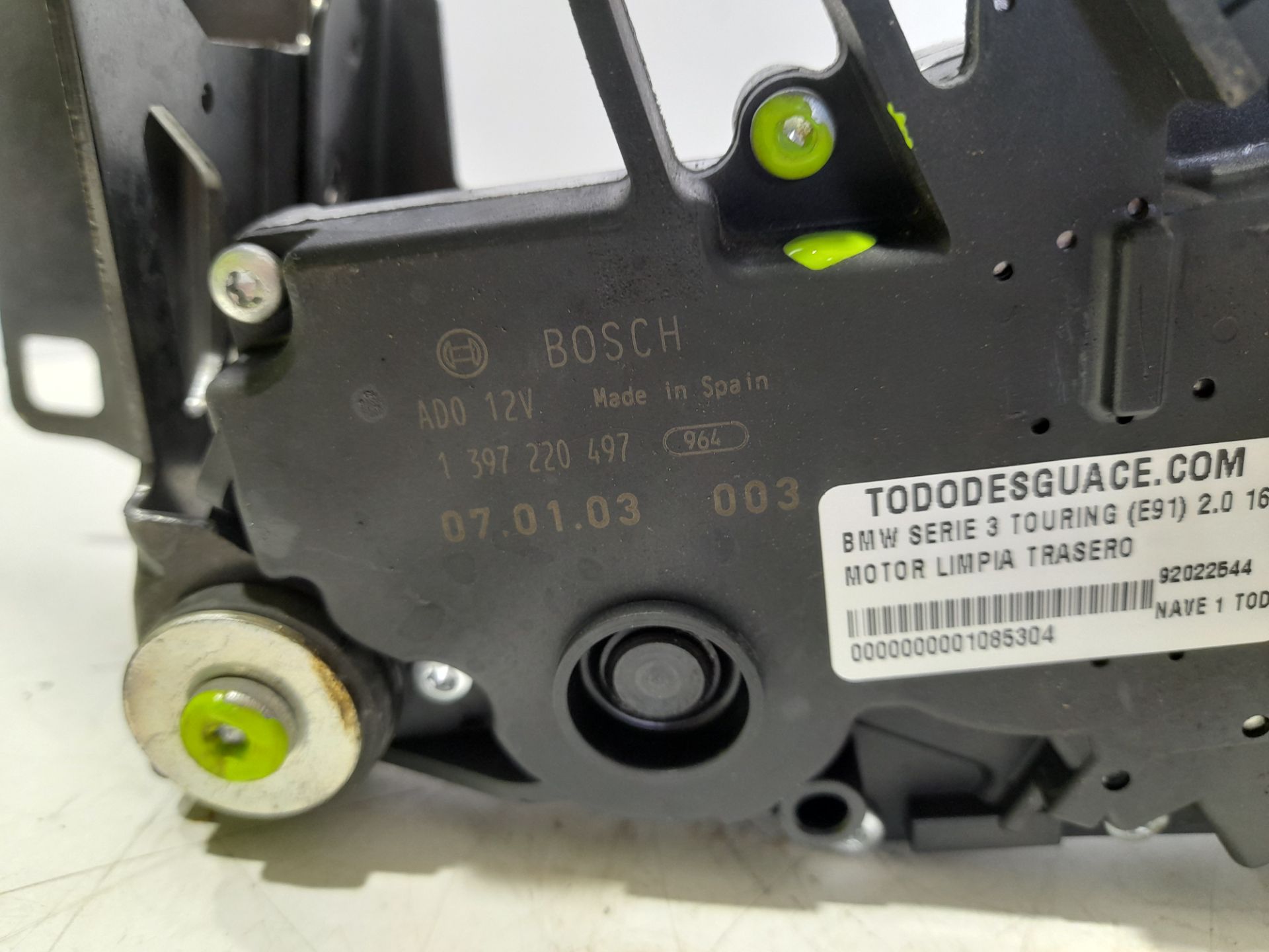 MOTOR LIMPIA TRASERO BMW SERIE 3 TOURING (E91) 2.0 16V Diesel
