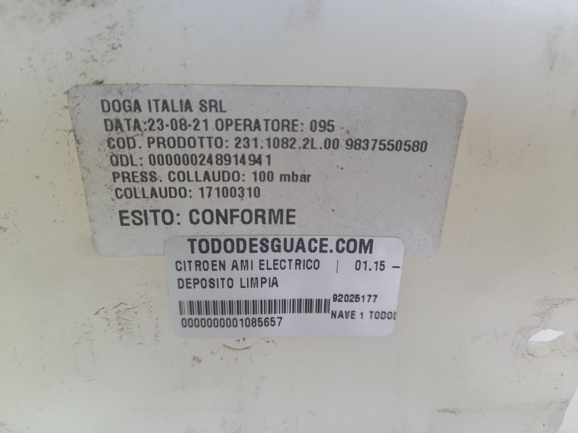 DEPOSITO LIMPIA CITROEN AMI ELECTRICO