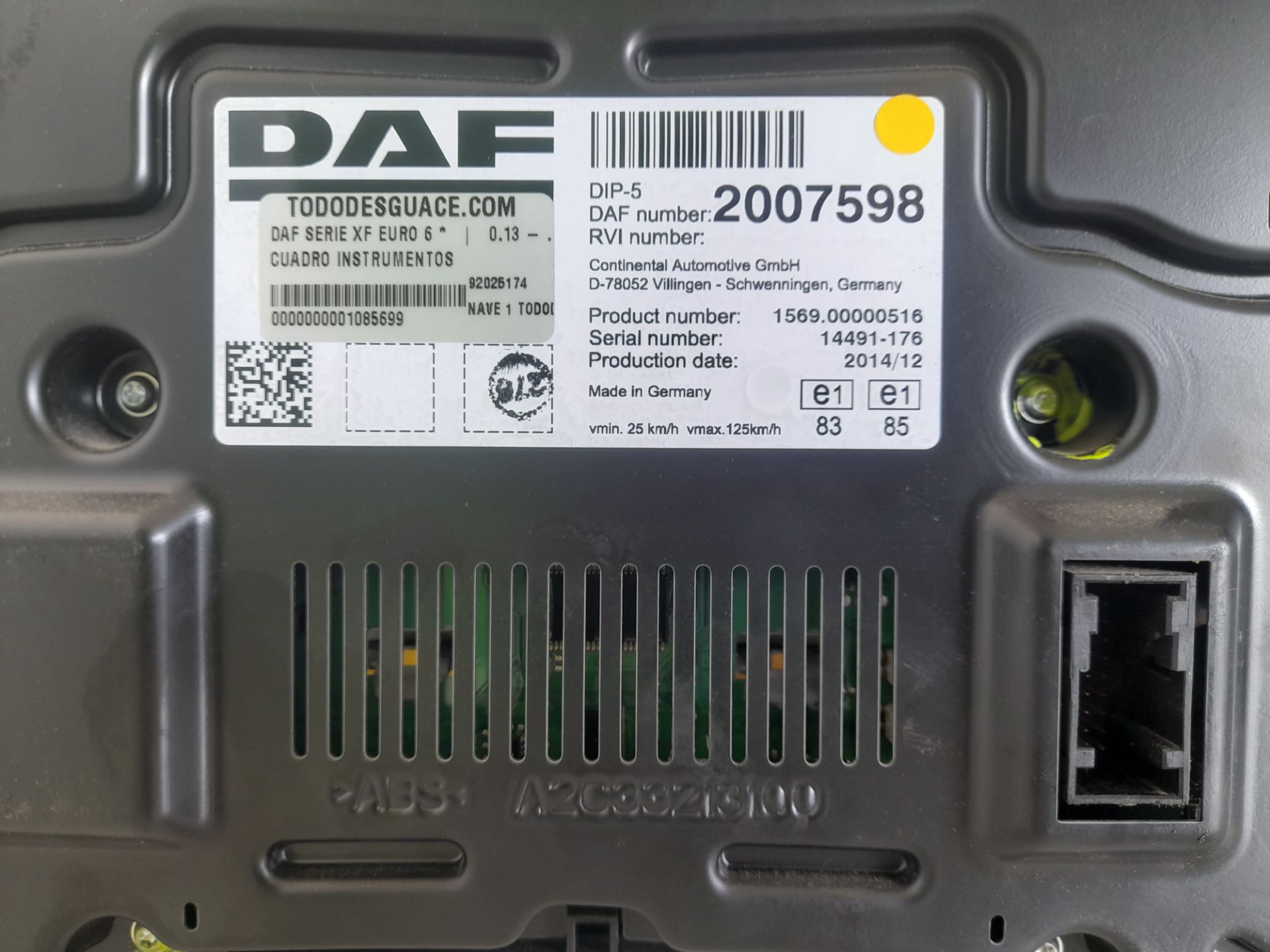 CUADRO INSTRUMENTOS DAF SERIE XF EURO 6 4x2 Fahrgestell Space-Cab