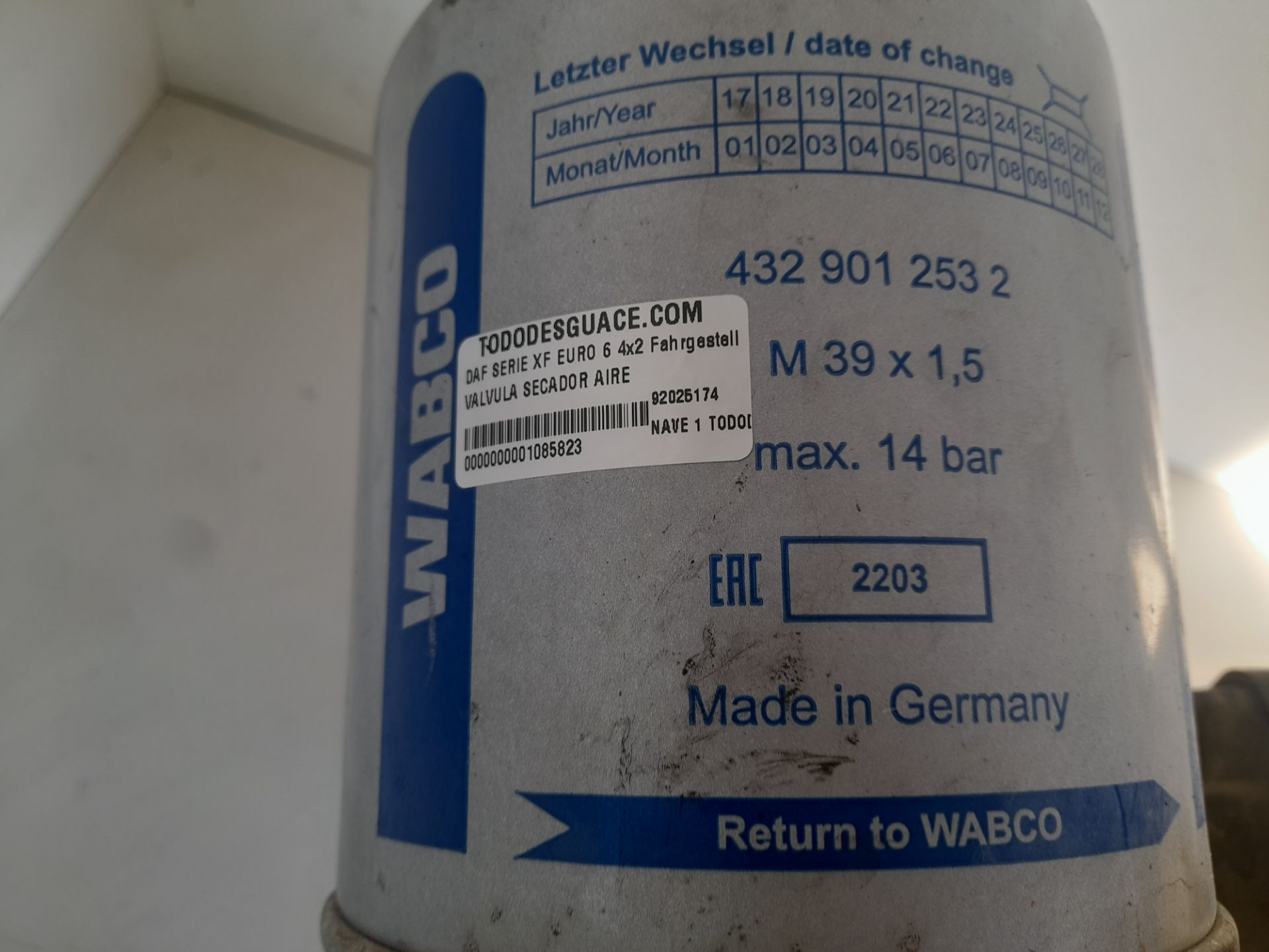 VALVULA SECADOR AIRE DAF SERIE XF EURO 6 4x2 Fahrgestell Space-Cab