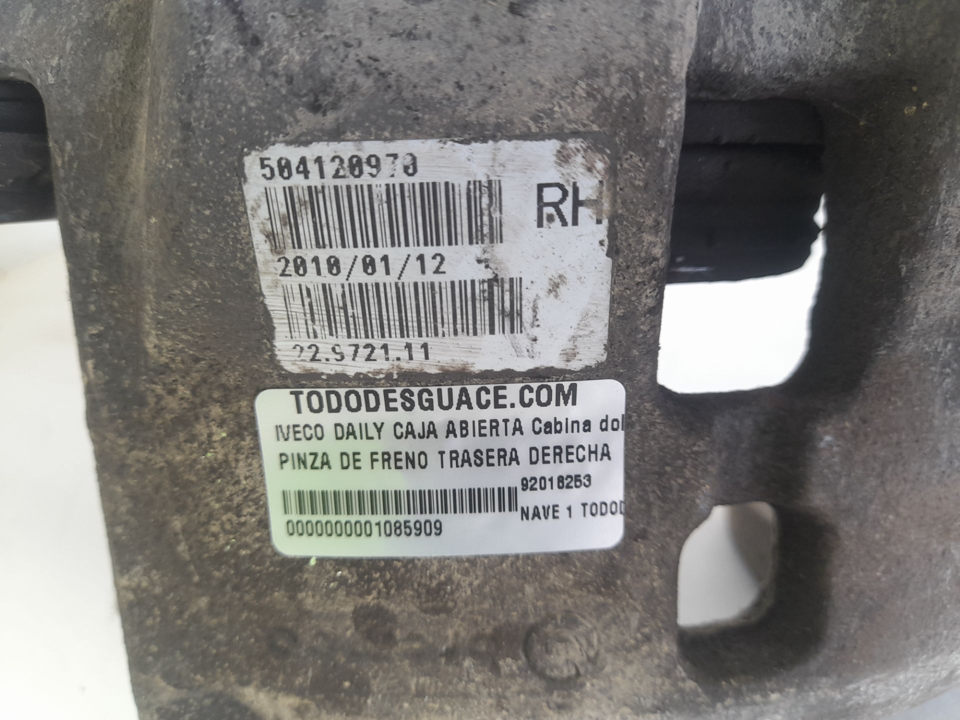 PINZA DE FRENO TRASERA DERECHA IVECO DAILY CAJA ABIERTA Cabina doble 40 C ... batalla 3450