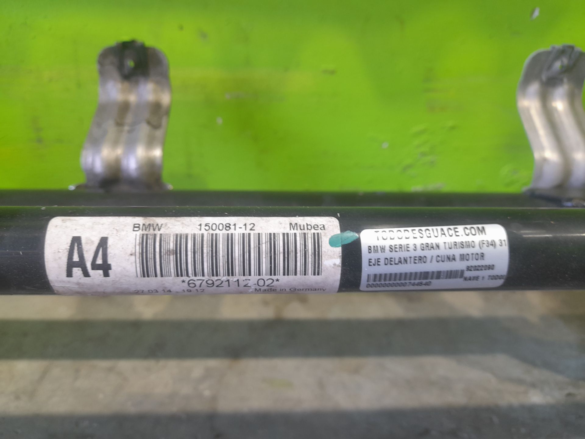 EJE DELANTERO / CUNA MOTOR BMW SERIE 3 GRAN TURISMO (F34) 318d   |   03.13 - 12.15