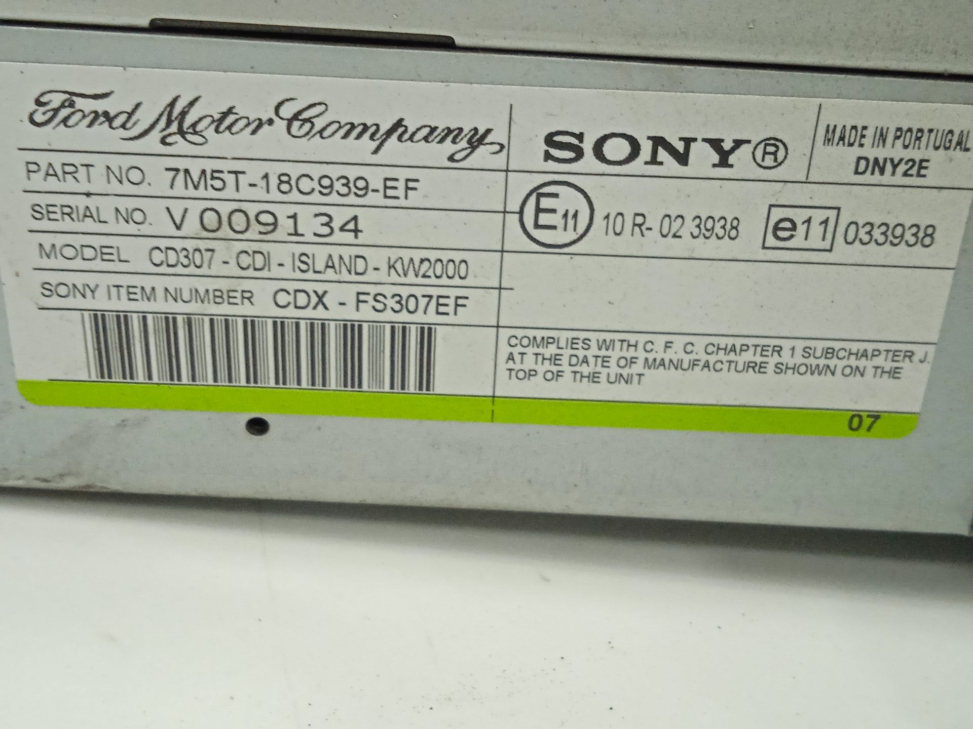 SISTEMA AUDIO / RADIO CD FORD FOCUS LIM. (CB4) Business