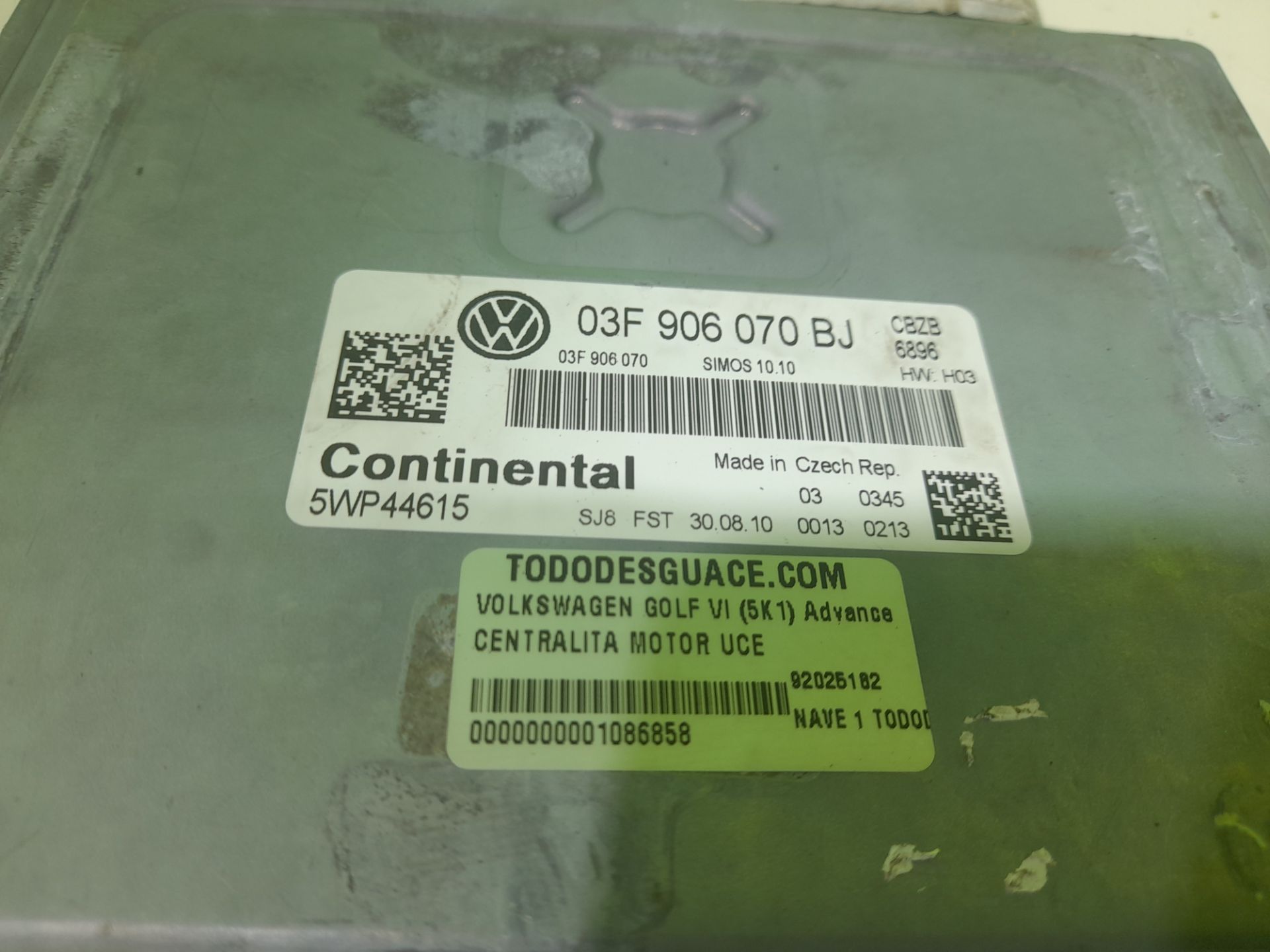 CENTRALITA MOTOR UCE VOLKSWAGEN GOLF VI (5K1) Advance