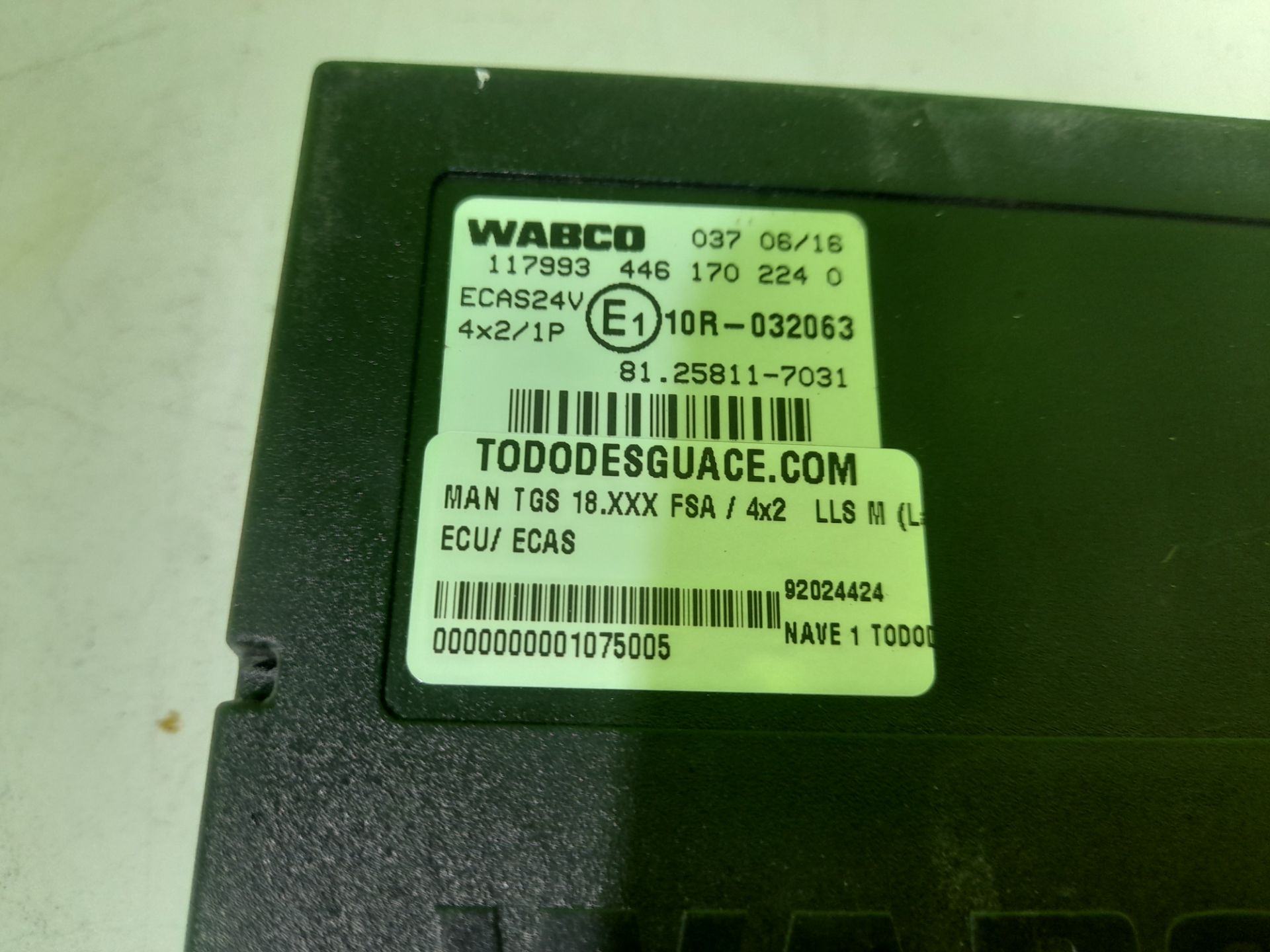 ECU/ ECAS MAN TGS 18.XXX FSA / 4x2   LLS M (Largura mediana)