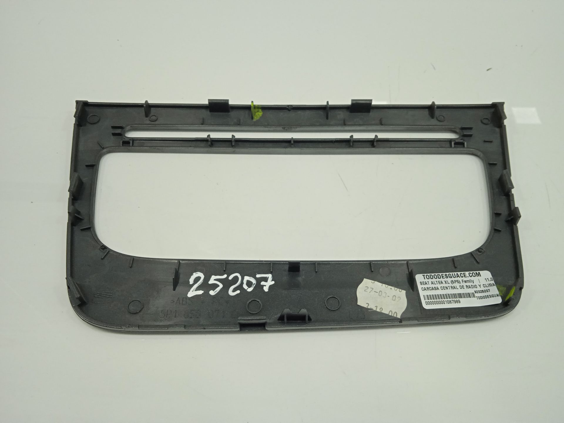 CARCASA CENTRAL DE RADIO Y CLIMA SEAT ALTEA XL (5P5) Family