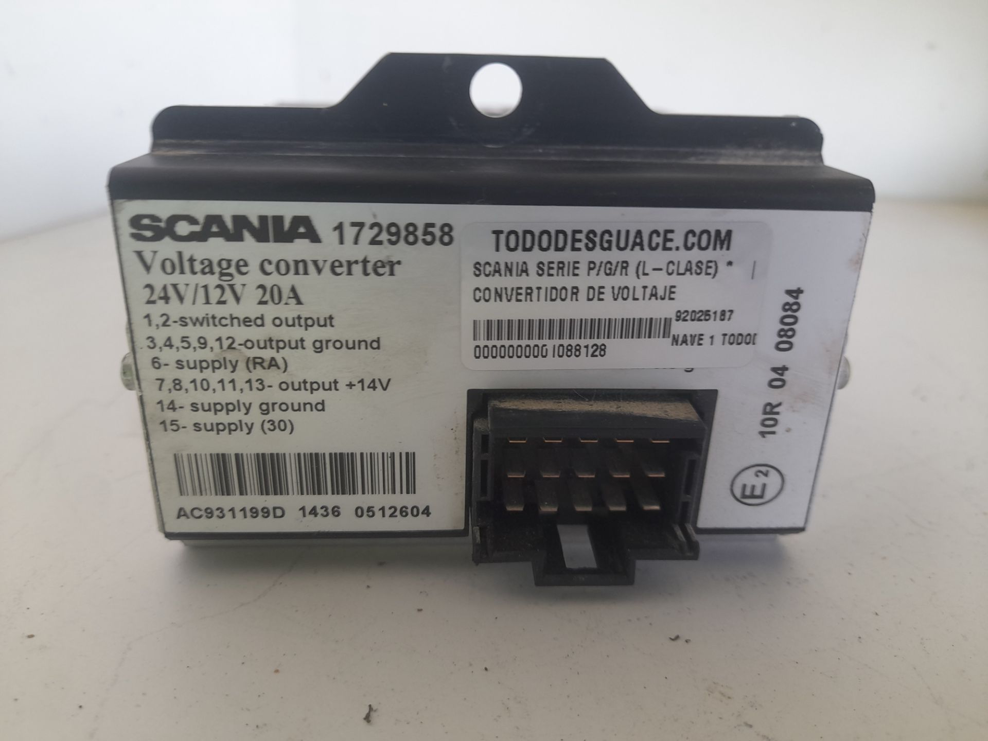 CONVERTIDOR DE VOLTAJE SCANIA SERIE P/G/R (L-CLASE) *