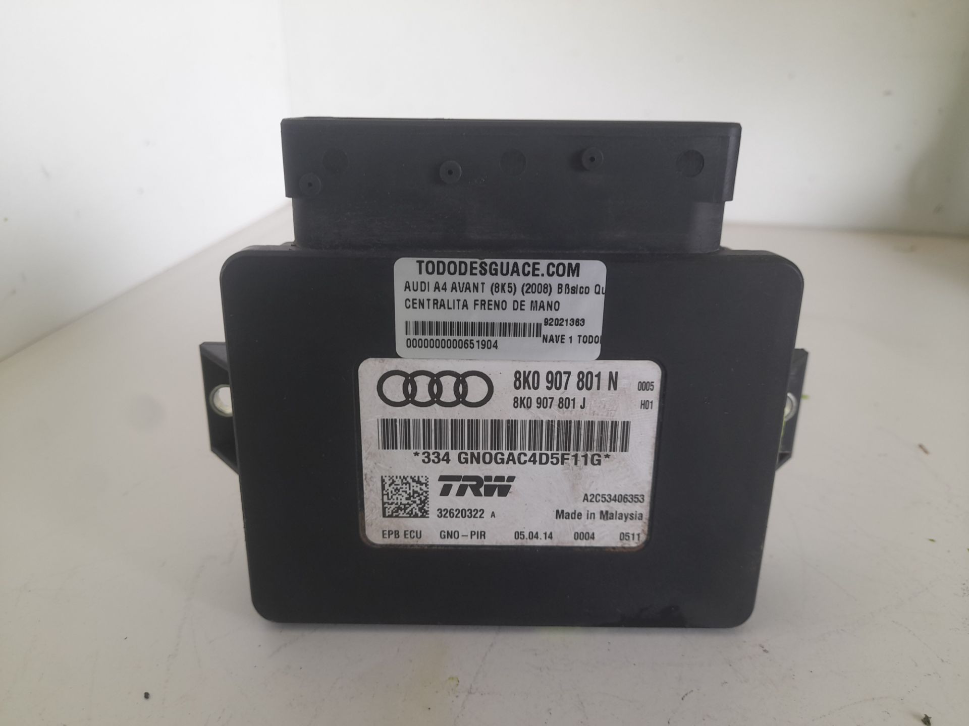 CENTRALITA FRENO DE MANO AUDI A4 AVANT (8K5) (2008) Básico Quattro   |   01.12 - 12.15