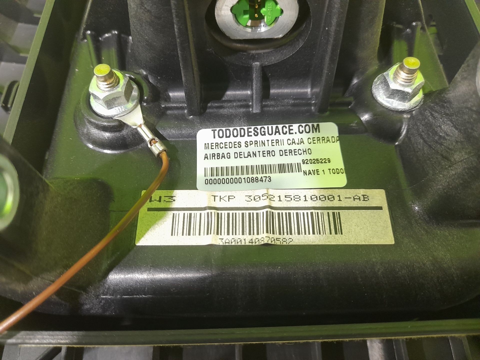 AIRBAG DELANTERO DERECHO MERCEDES-BENZ SPRINTERII CAJA CERRADA (DESDE 01.06) 210/213/216 CDI (906.611/613)