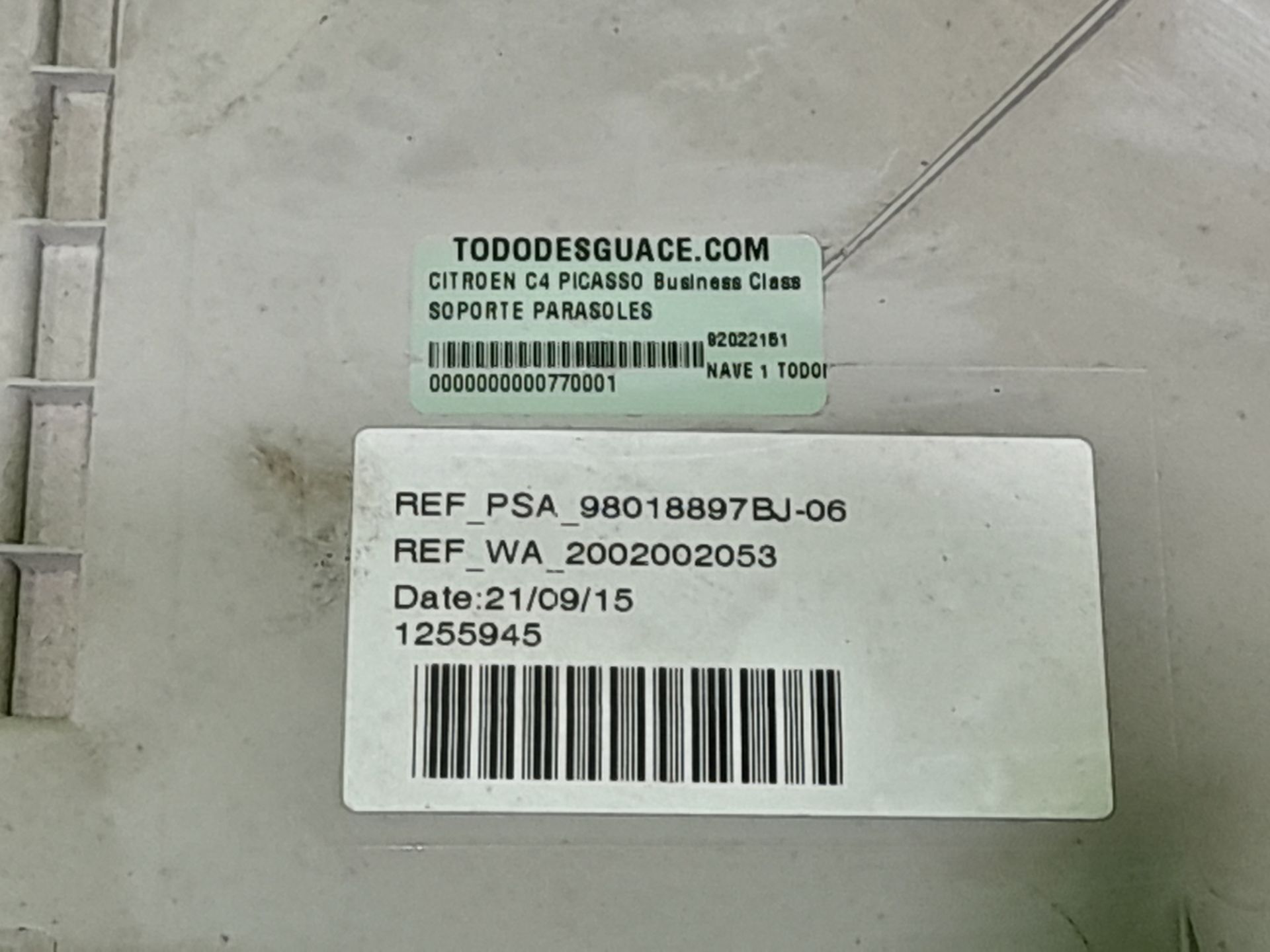 SOPORTE PARASOLES CITROEN C4 PICASSO Business Class   |   02.15 - 12.15