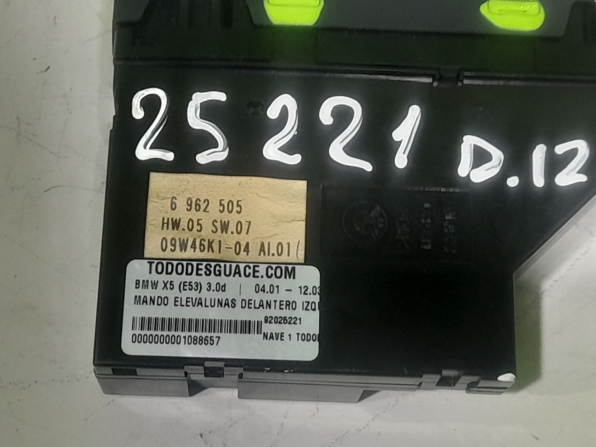MANDO ELEVALUNAS DELANTERO IZQUIERDO BMW X5 (E53) 3.0d