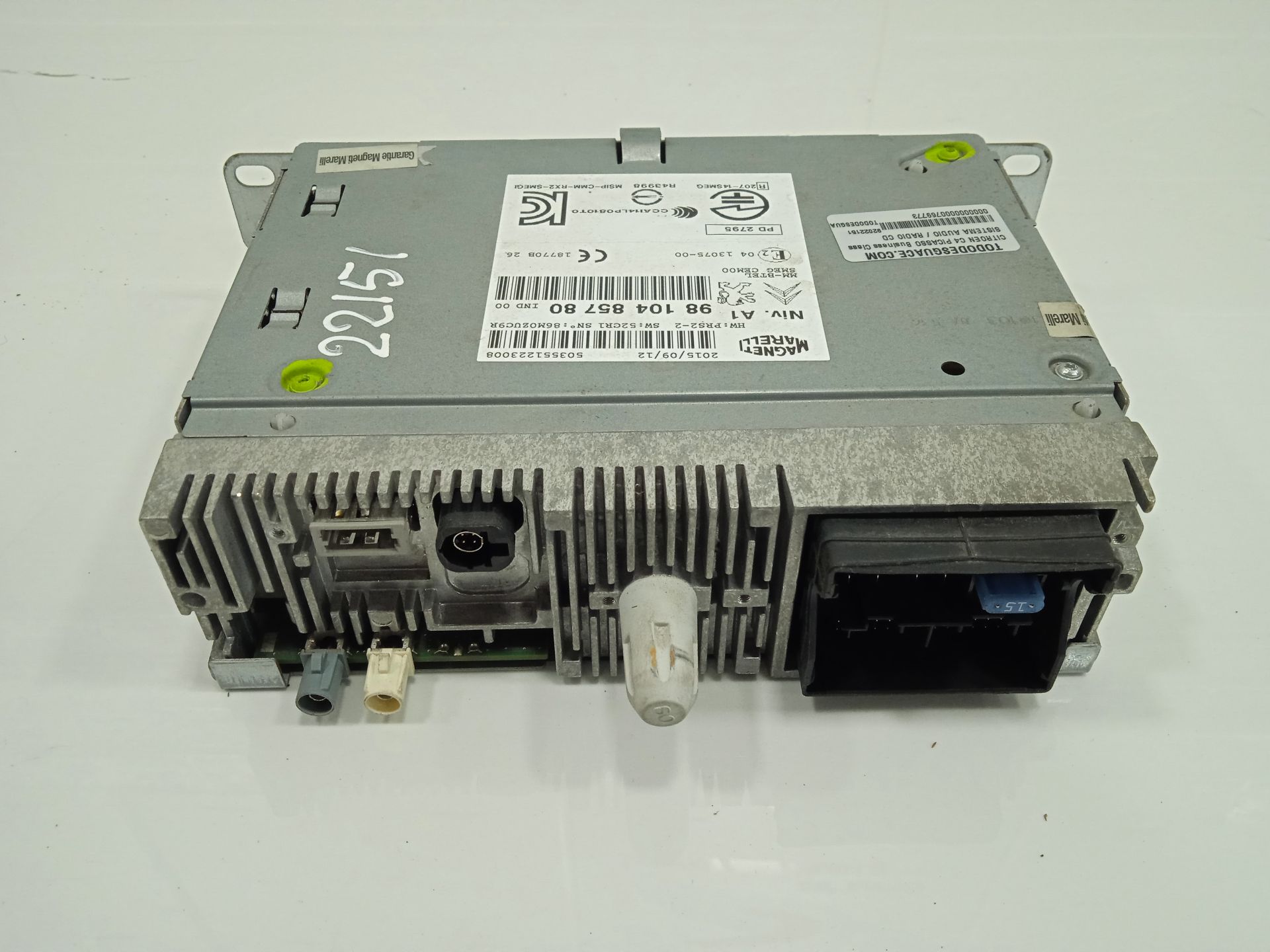 SISTEMA AUDIO / RADIO CD CITROEN C4 PICASSO Business Class   |   02.15 - 12.15