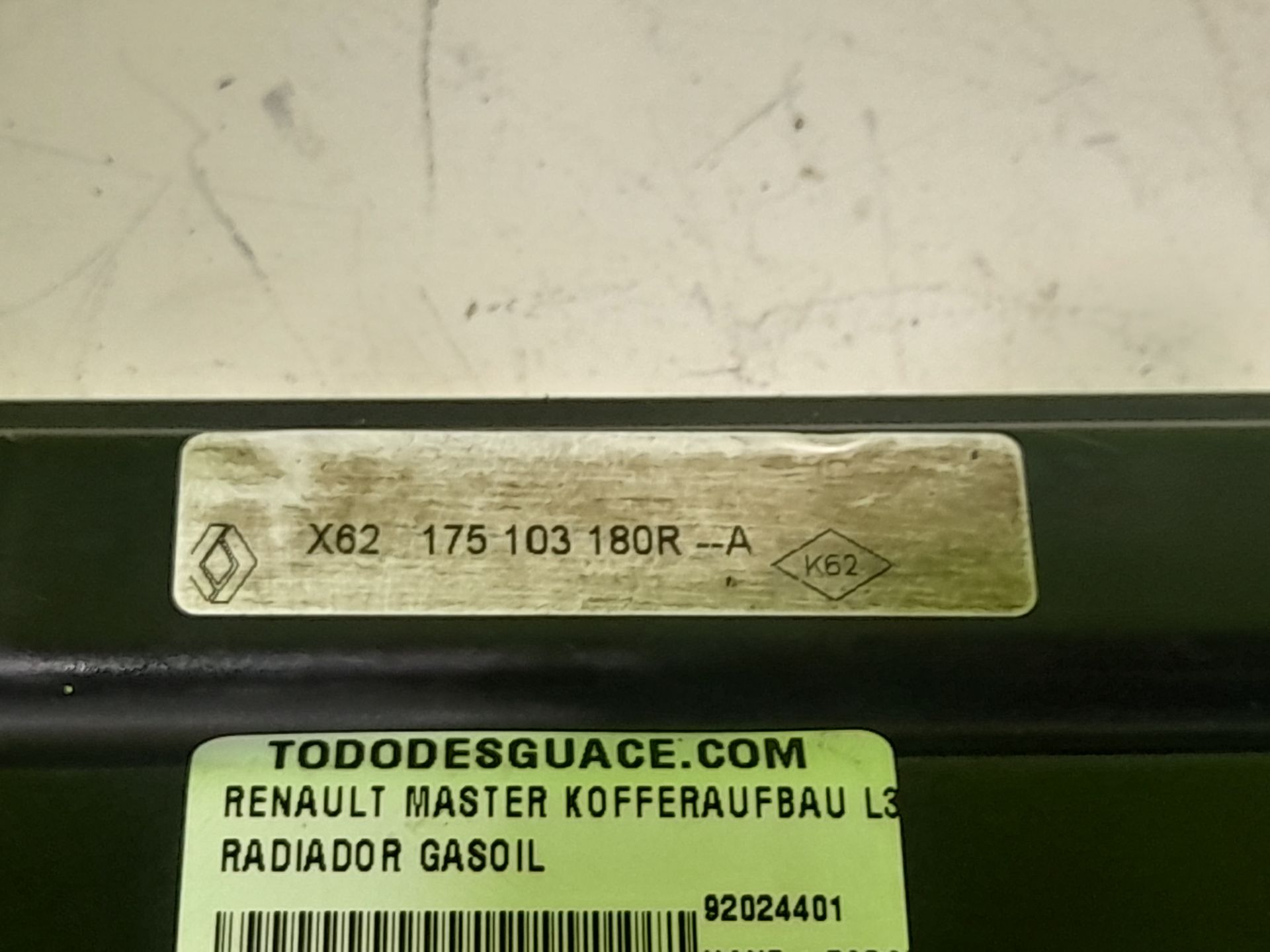 RADIADOR GASOIL RENAULT MASTER KOFFERAUFBAU L3H1 3,5t