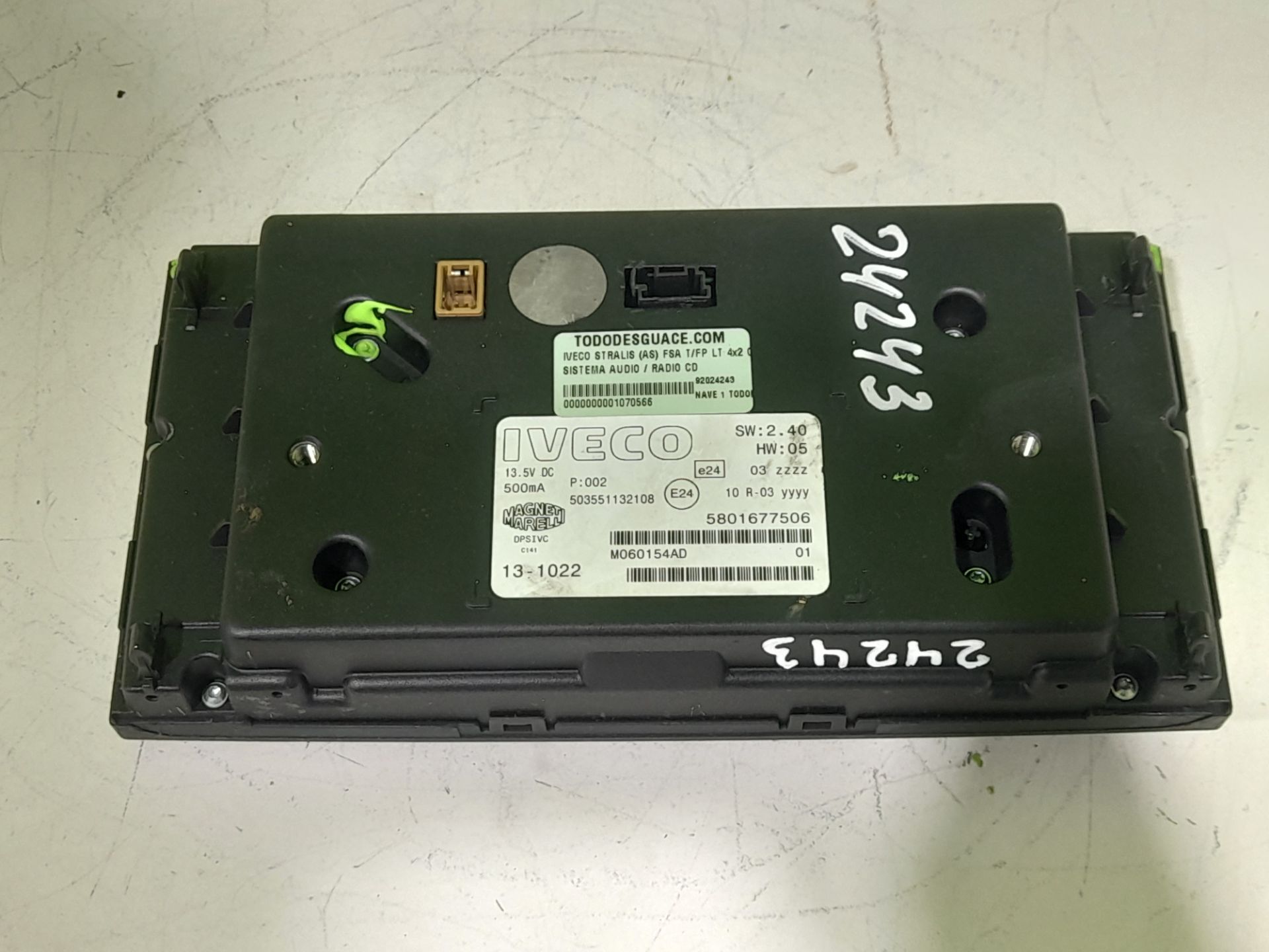 SISTEMA AUDIO / RADIO CD IVECO STRALIS (AS) FSA T/FP LT 4x2 Gran espacio