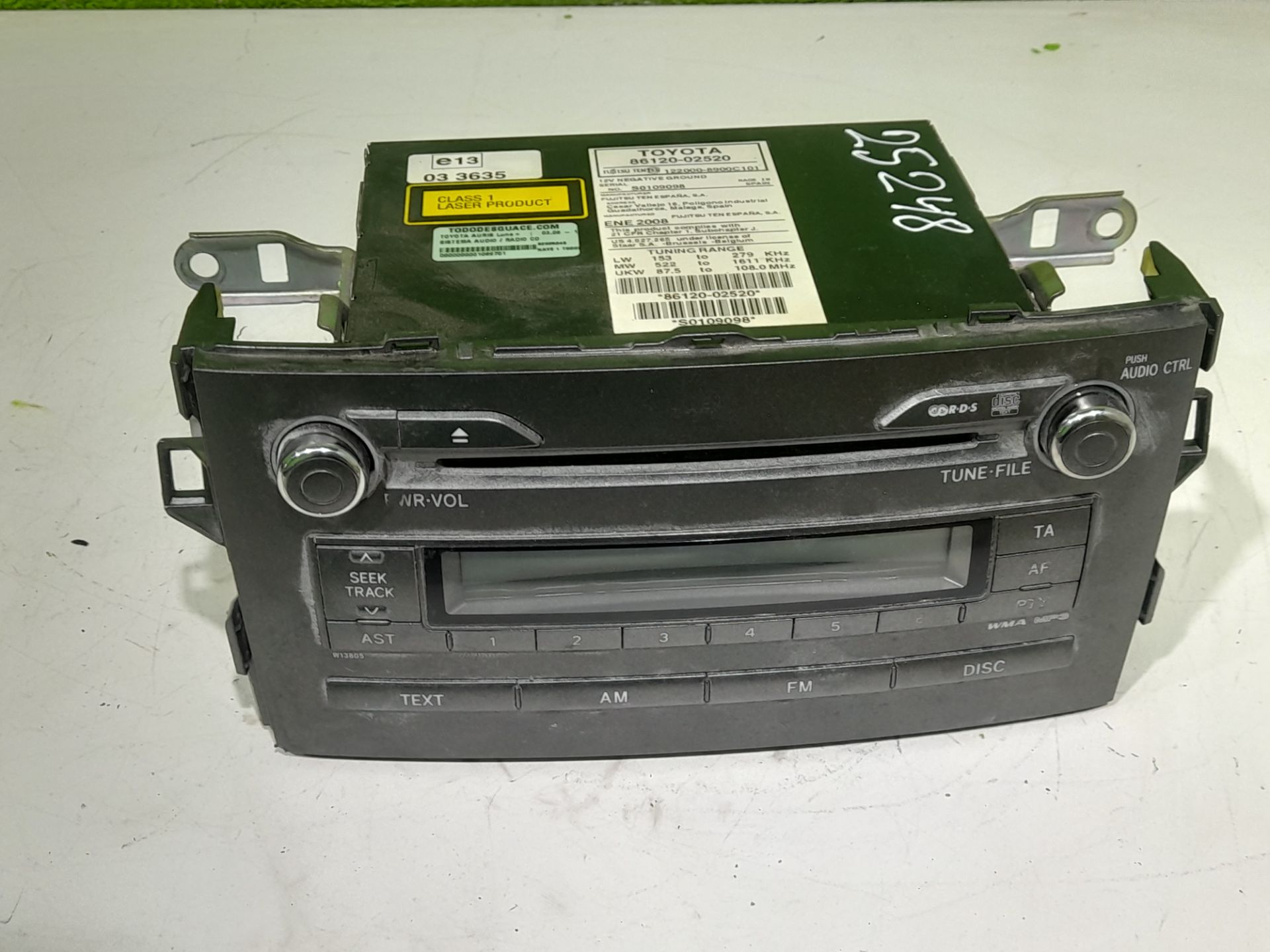 SISTEMA AUDIO / RADIO CD TOYOTA AURIS Luna+
