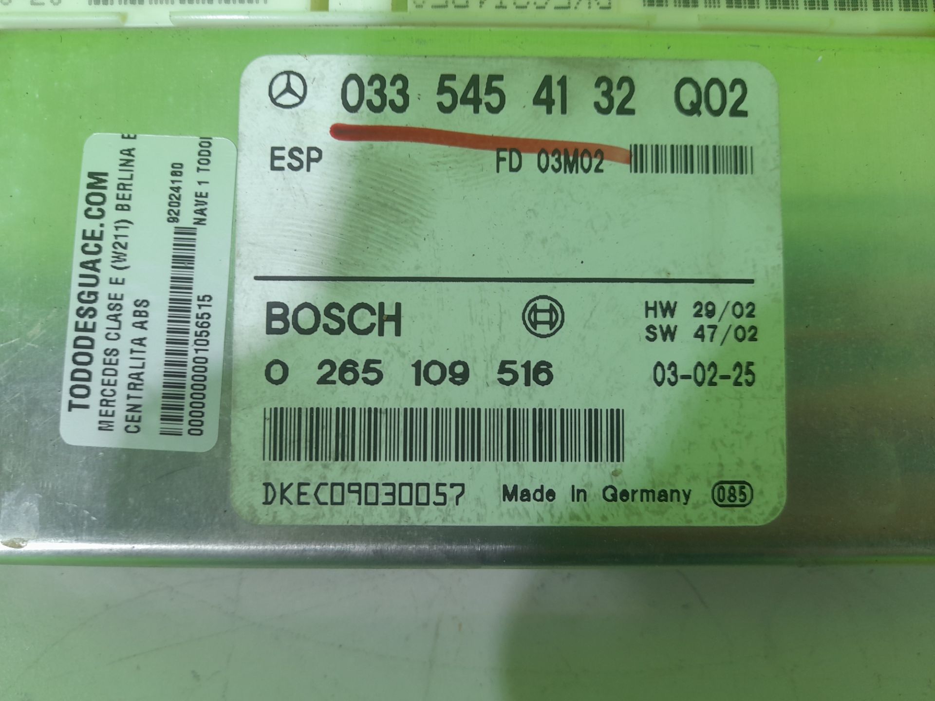CENTRALITA ABS MERCEDES-BENZ CLASE E (W211) BERLINA E 270 CDI (211.016)
