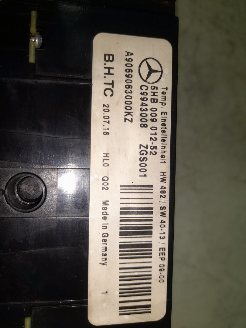 MANDO CALEFACCION / AIRE ACONDICIONADO MERCEDES-BENZ SPRINTERII CAJA CERRADA (DESDE 01.06) 210/211/213/214/216 CDI (906.611/613)