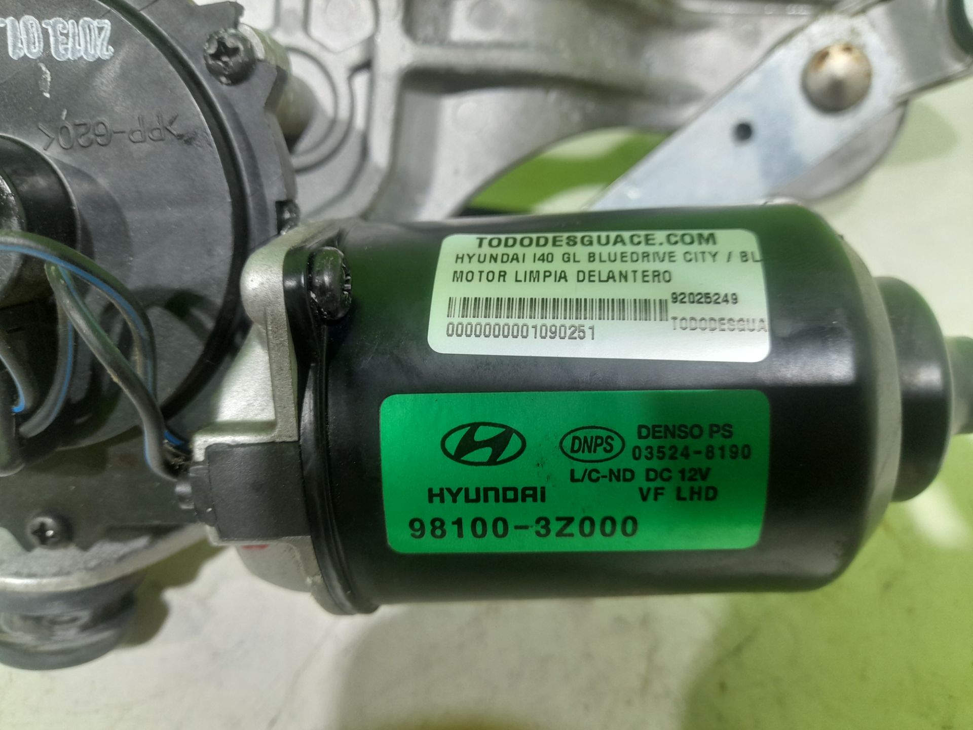 MOTOR LIMPIA DELANTERO HYUNDAI I40 GL BLUEDRIVE CITY / BLUEDRIVE CITY
