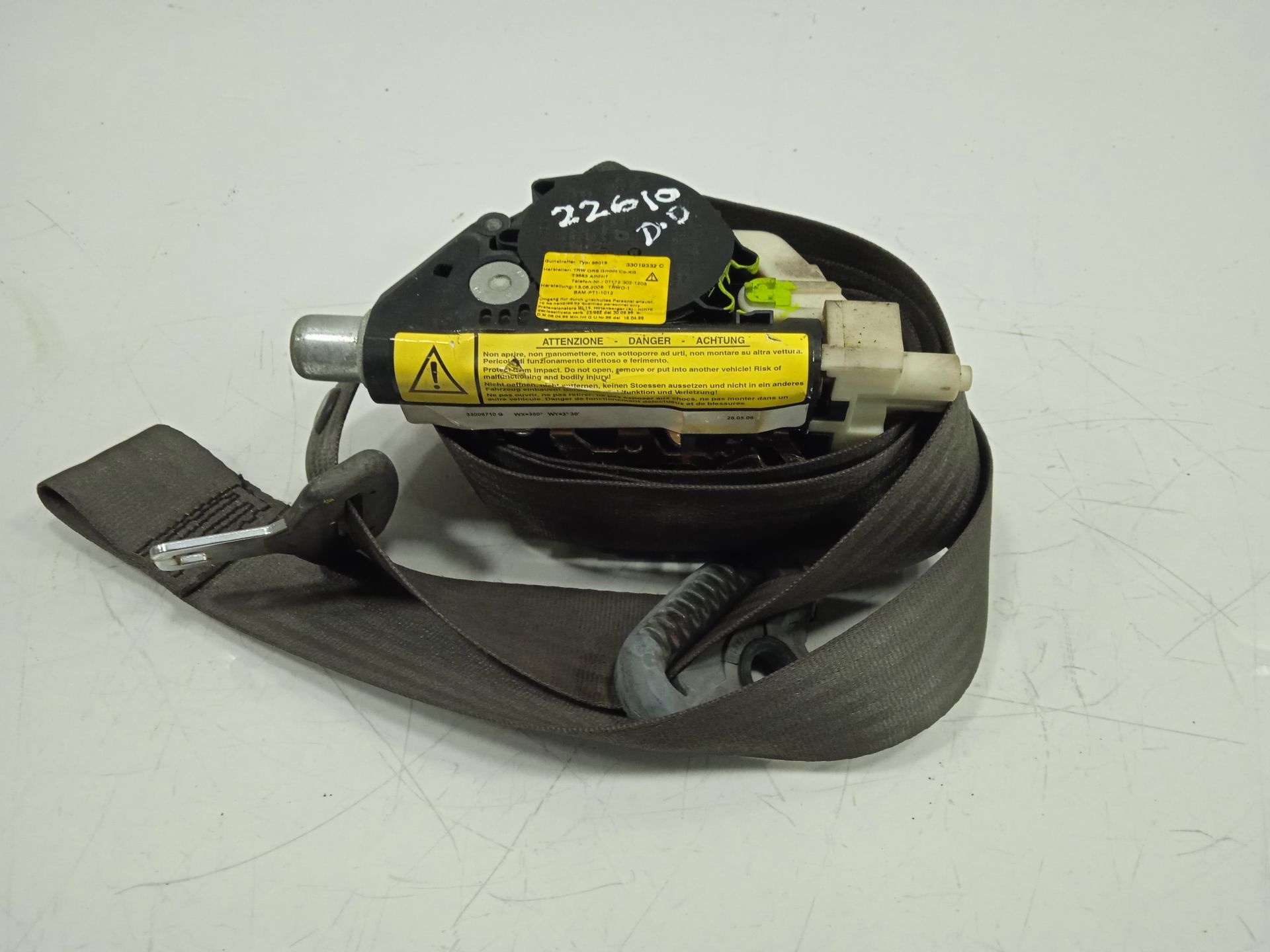 CINTURON SEGURIDAD DELANTERO DERECHO FIAT GRANDE PUNTO (199) 1.3 Multijet Sport (01.2007->)   |   01.07 - 12.12