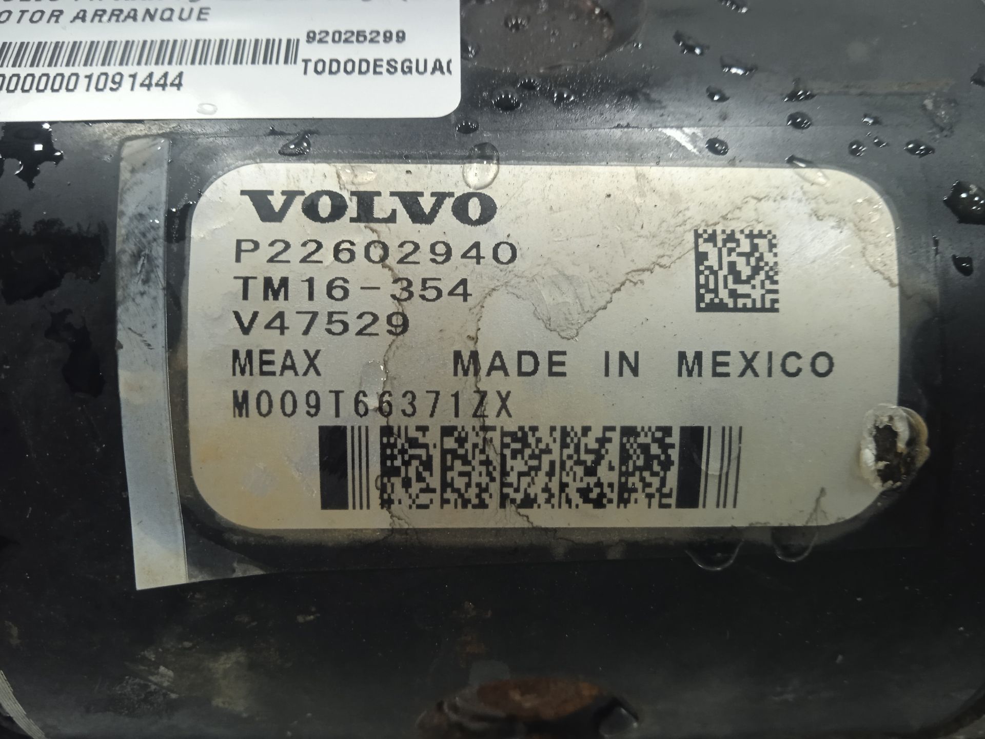 MOTOR ARRANQUE VOLVO FH XXX Fg 4x2 LOW Largo (LH1 o L2H1)